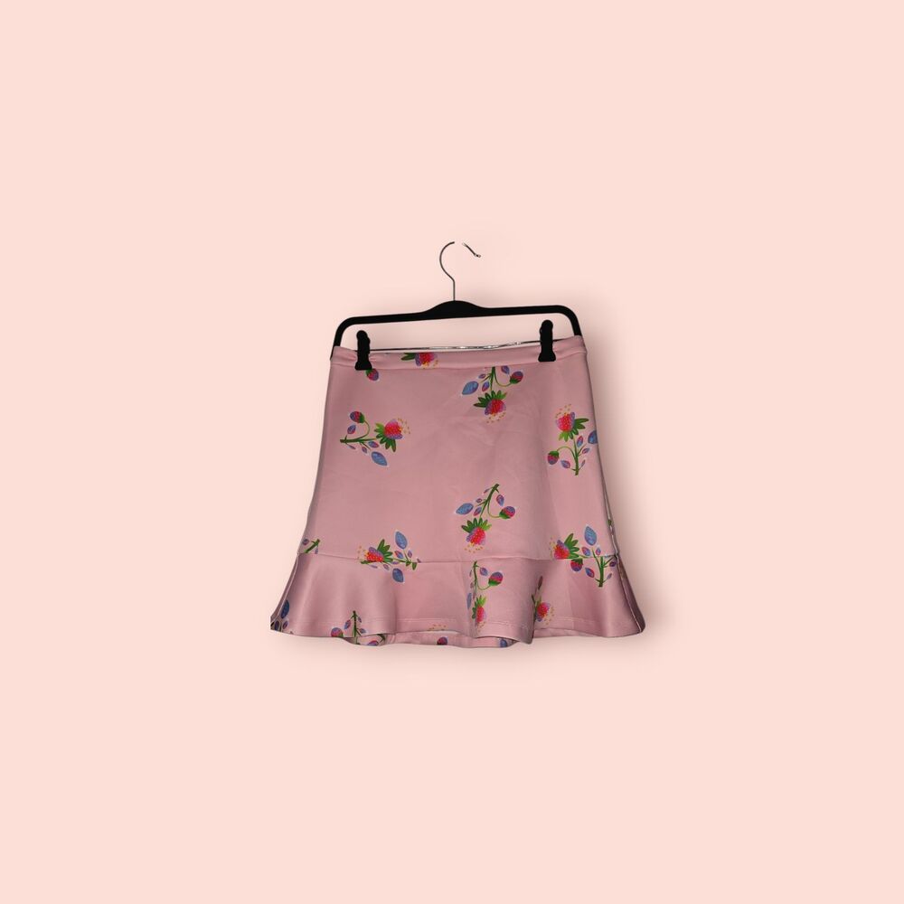 Cynthia Rowley Strawberry Print Bonded Skort Pink Preppy Tennis Skirt Chic 6